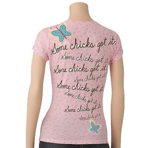 Y2K JUST JIMMY Jim Benton T Shirt Pink Some Chicks Got It NOS Jr Junior Sizes - Picture 3 of 9